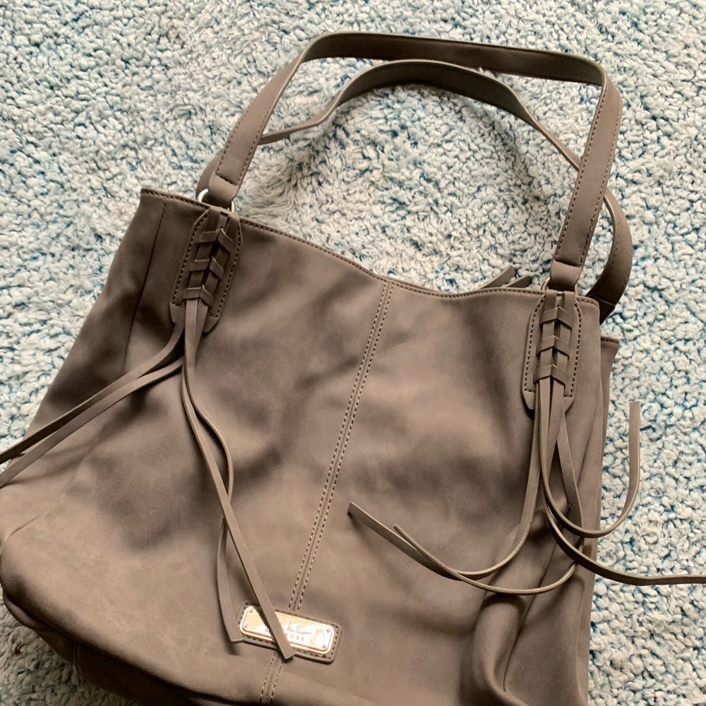 Nicole Miller New York Grey Suede bag. Like new!